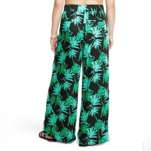 Women's Feathered Palm Print Wide Leg Pants - Fe Noel x Target Green/Black